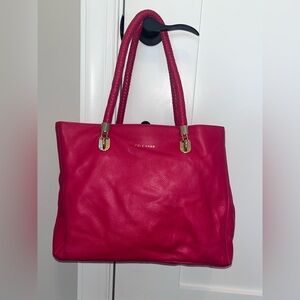 Cole Haan: Benson Pebbled Leather “Hot Pink” Shoulder Purse / Tote Bag: NICE!